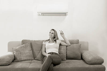 Woman Enjoying AC System